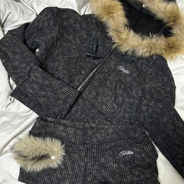 힐다 퍼 니트 세트