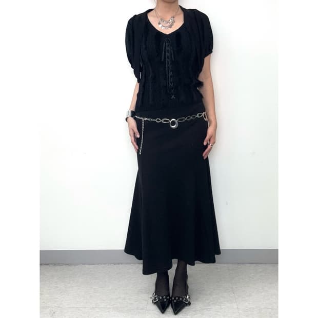 빈티지 블랙 머메이드 스커트
