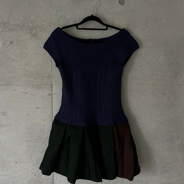 Sacai Luck 사카이럭 네이비 울 드레스