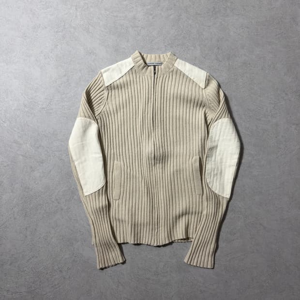 츠모리치사토 패치워크 골지 니트집업