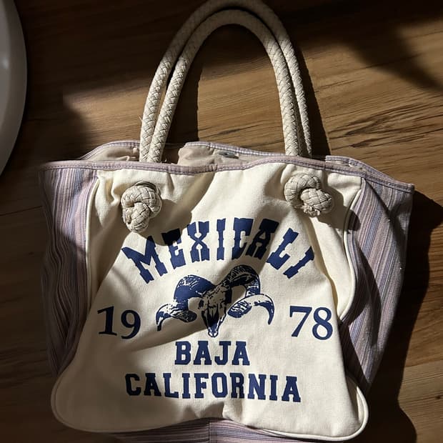 Vintage Rope Handle Ram Skull Bag