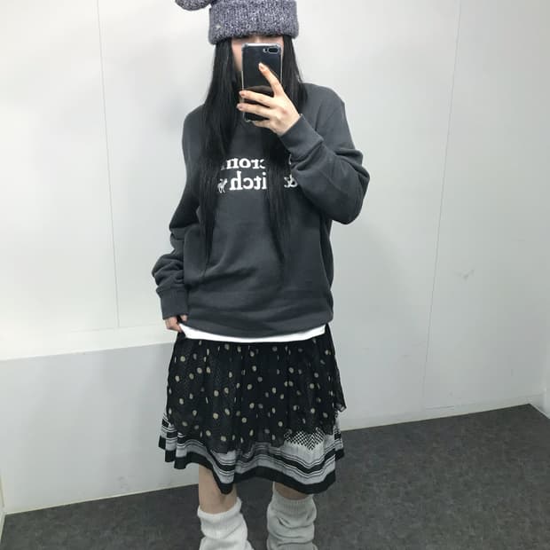 아베크롬비 차콜 도트 모리 코디