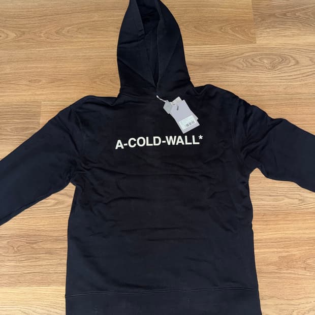 새상품 어콜드월 에센셜 블랙 후드티 라지