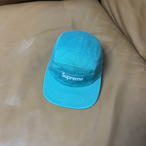 슈프림 캠프캡 모자 박스로고 25ss 워시드 세이지