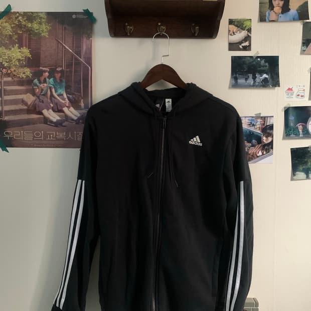 아디다스 후드집업 블랙 105