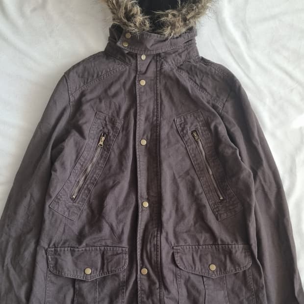 빈티지 y2k 00s 그런지 브라운 퍼 자켓