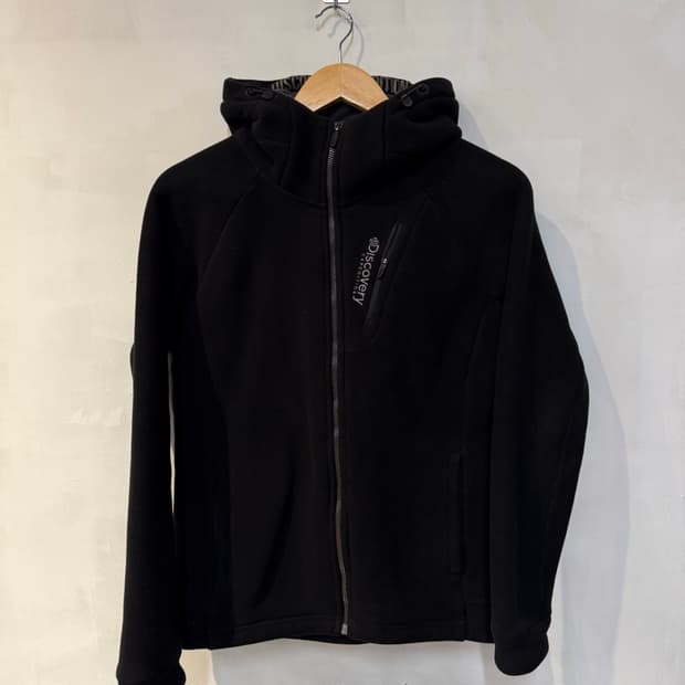 디스커버리 블랙 플리스 후드집업