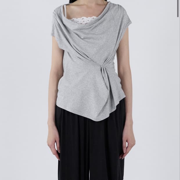 세릭 반팔 Button Round Sleeveless _ Gray