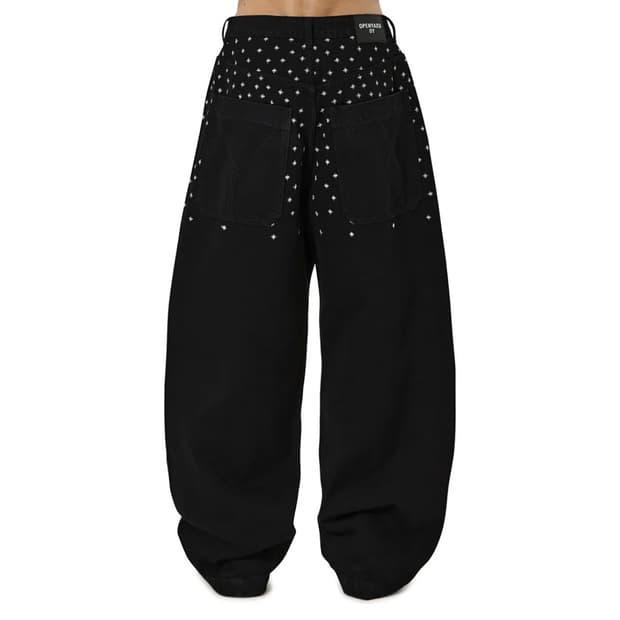 SPRINKLE EMBROIDERY WIDE VOLUME PANTS