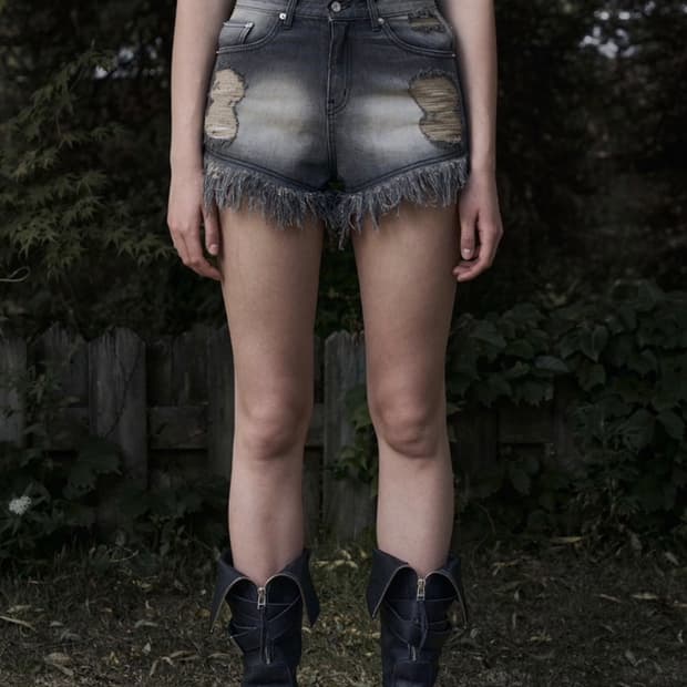 보헤미안서울 데미지 워싱 쇼츠 gray