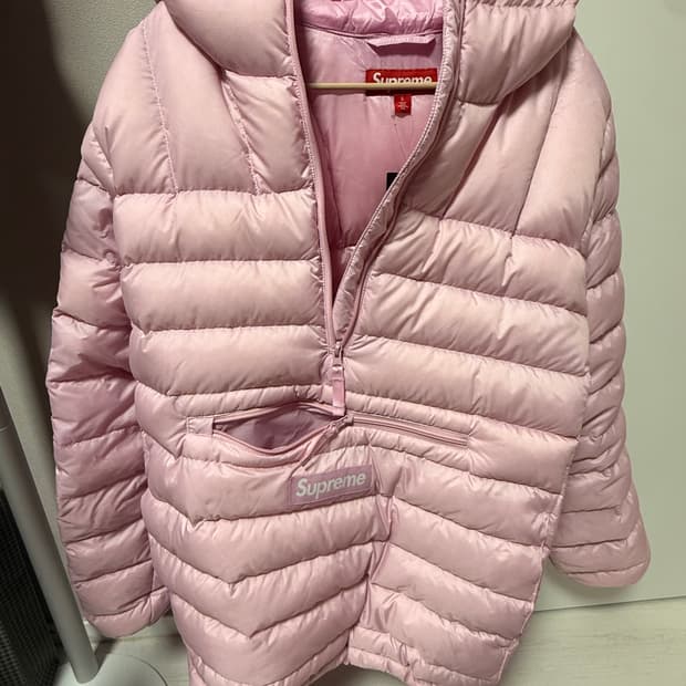 슈프림 마이크로 다운 경량패딩 핑크 S사이즈