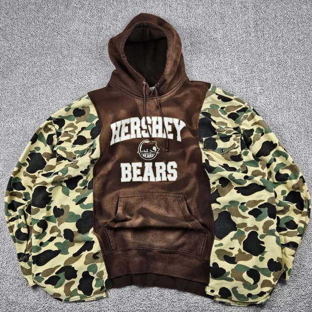 레이어컷 믹스드 카모X허쉬베어 커스텀 후디 (상세설명참조)/ 10222