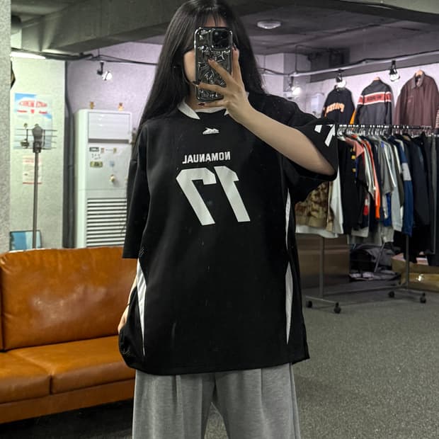 노매뉴얼 17 메쉬 블록 풋볼 저지 B4699