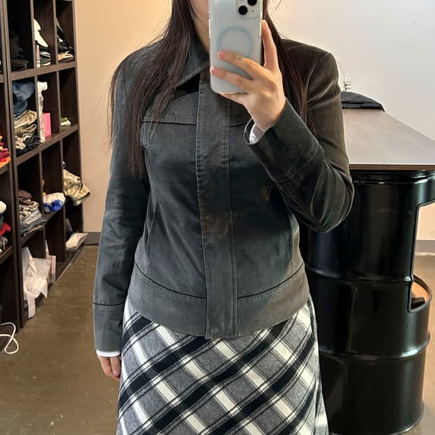 챠콜 벨벳 자켓