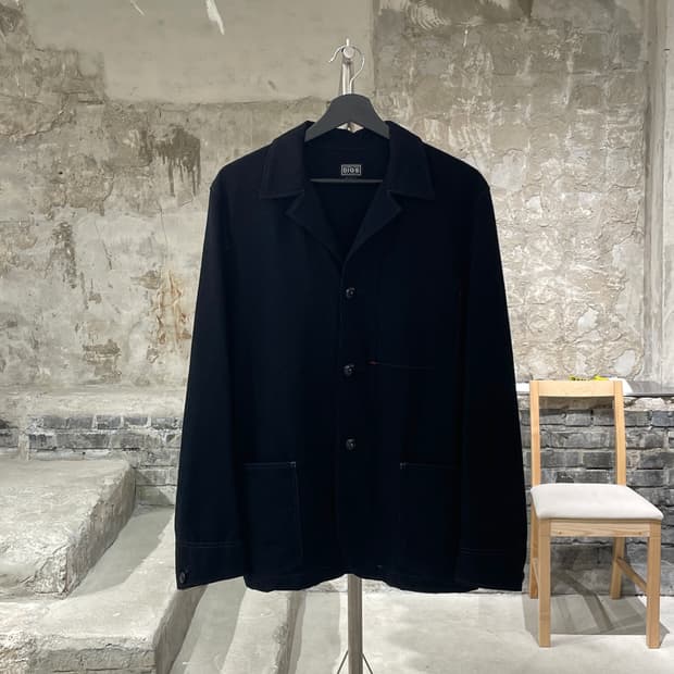 digs 블랙 트윈 포켓 앵글드 커프스 울 워크 자켓