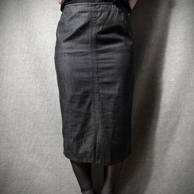 Gucci by Tom Ford Denim Slit Midi Skirt