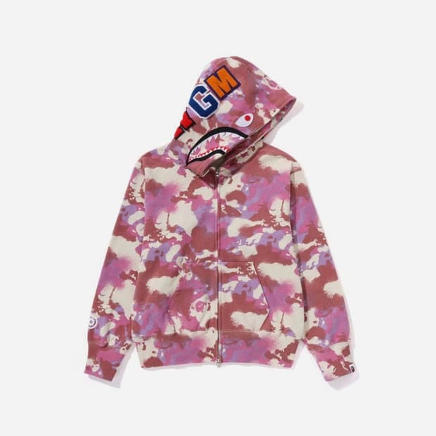 베이프 멀티 맵카모 핑크 샤크후드집업