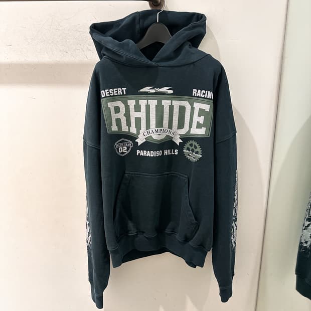 (정품/새상품) RHUDE 루드 남성 빈티지 블랙 4X4 후드