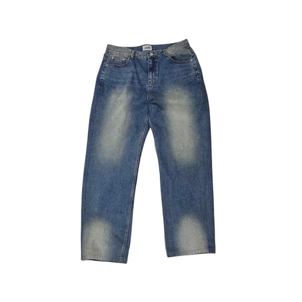 Welldone 웰던 남성 와이드 워싱 데님 팬츠 