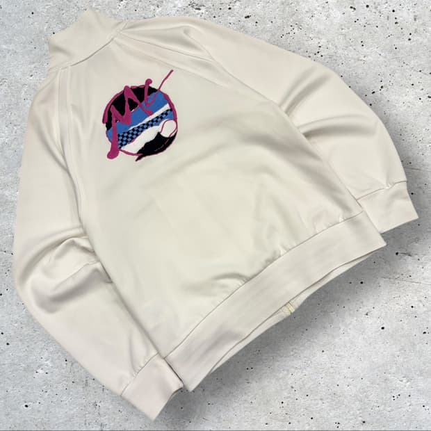 [L] 00s 나이키 x 존메켄로 화이트 트랙 자켓 백 프린팅 C131