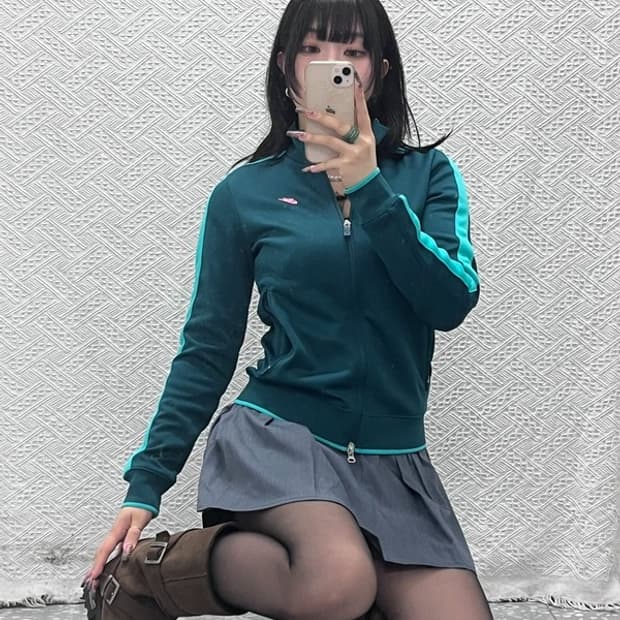 나이키 Y2K 레트로 00's 민트코어 딱붙핏 져지 집업 M C11712