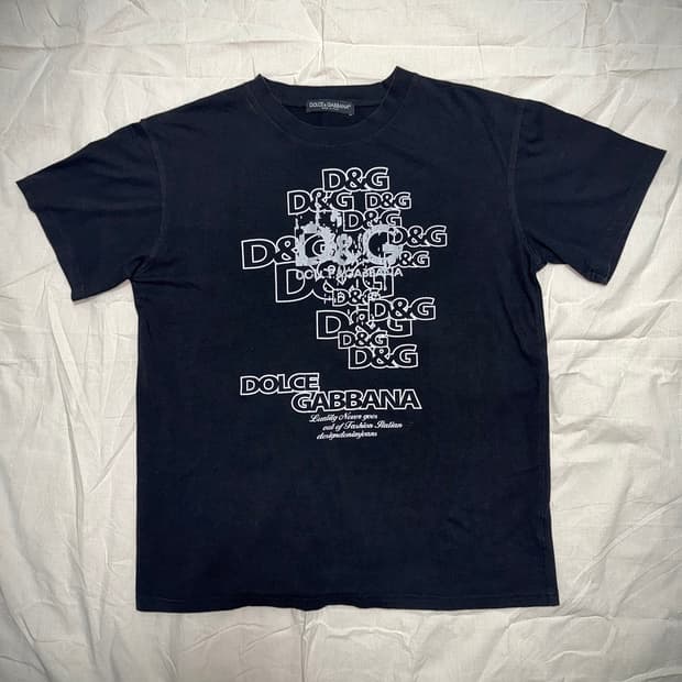 돌체앤가바나 D&G 로고 그래픽 티셔츠