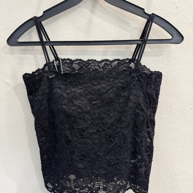 japan vintage 레이스 크롭 슬리브리스