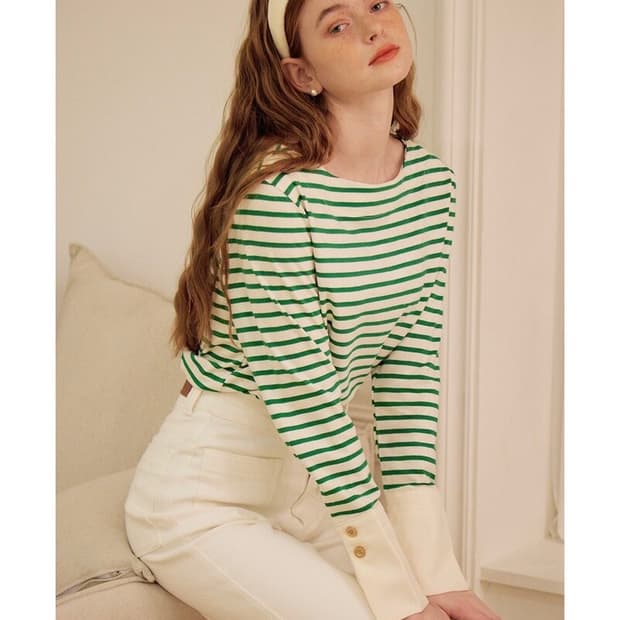 살롱드욘 스트라이프 커프스티