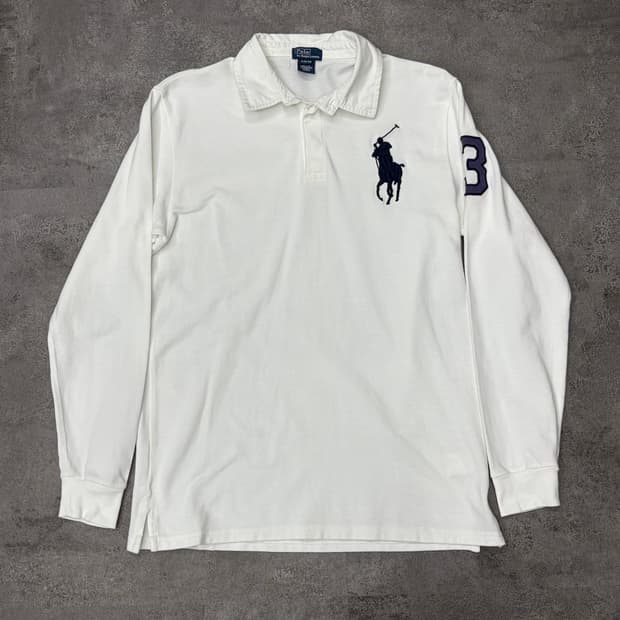 폴로 랄프로렌 빅포니 화이트 럭비 셔츠 긴팔