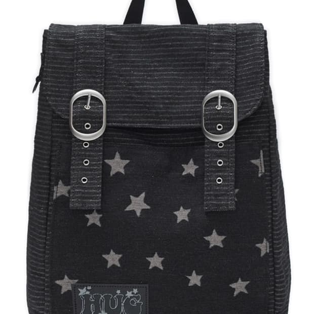 허그유어스킨 스타더스트 데님 백팩 블랙
