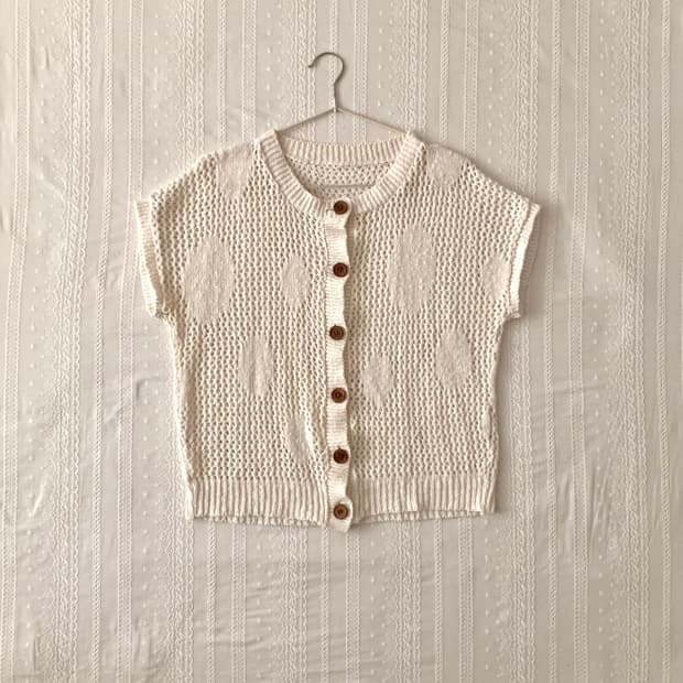 도트 크로쉐 가디건