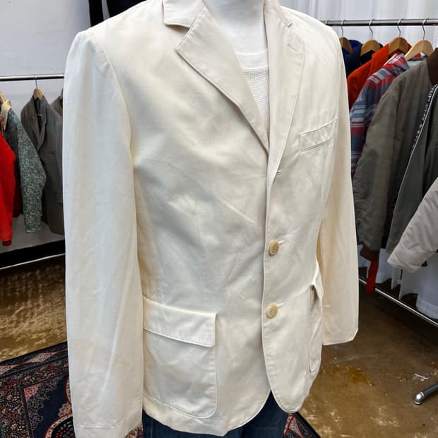 랄프 로렌 코튼 테일러드 자켓 아이보리