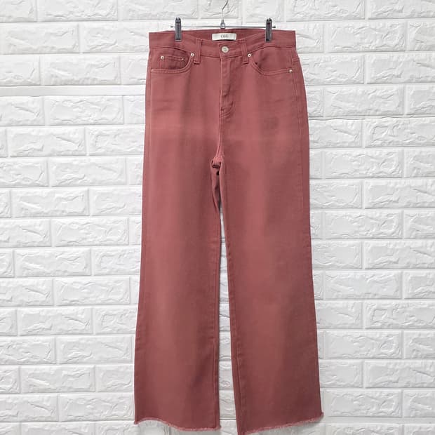 택포_ 오르 ORR 핑크 와이드 데님 팬츠 S