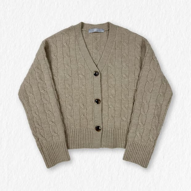 에잇세컨즈 케이블 가디건 베이지