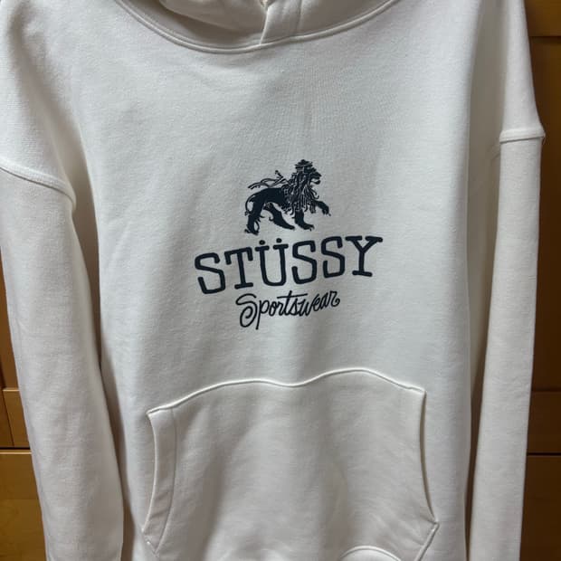 스투시 스포츠웨어 후드티 아이보리 S 새상품