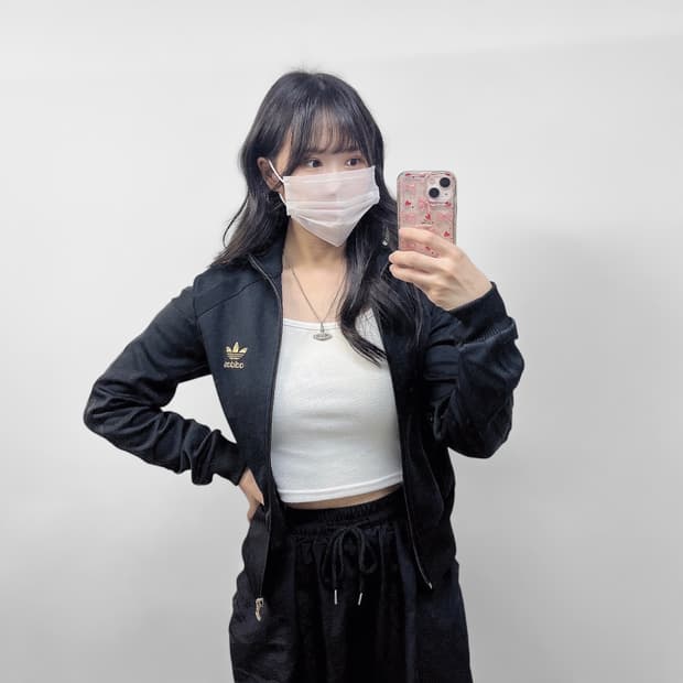 아디다스 3s 불꽃 로고 트랙탑 져지 블랙