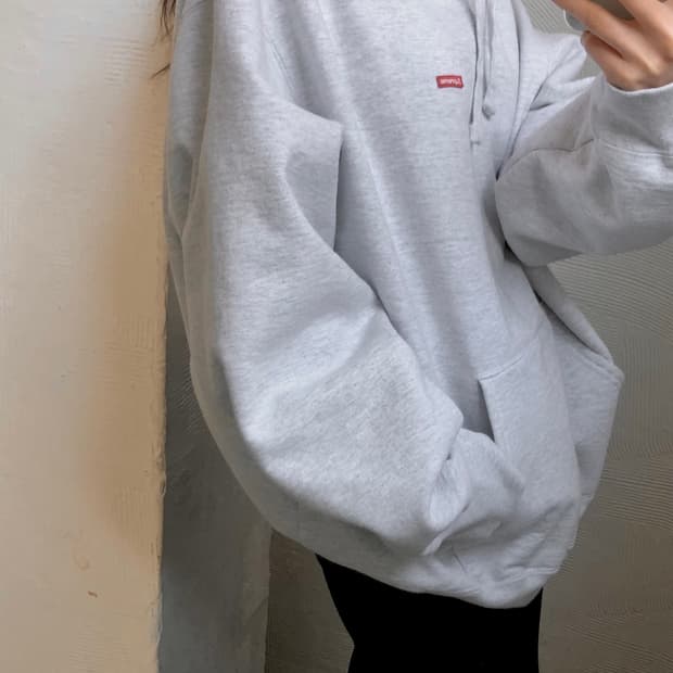 Supreme 슈프림 스몰 박스 로고 라이트 그레이 후드