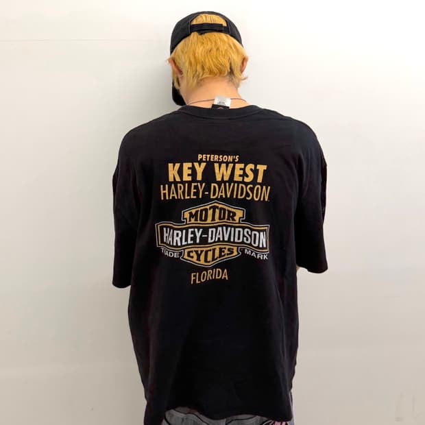 할리데이비슨 바이커 프린팅 반팔