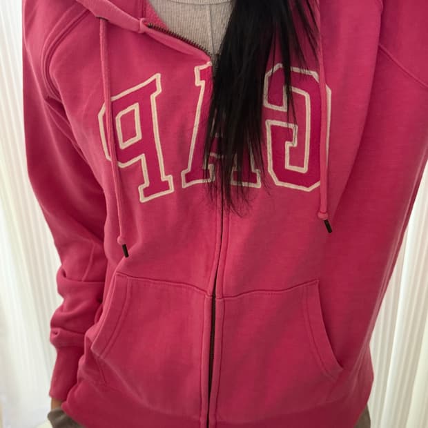 갭 핑크 후드집업 L