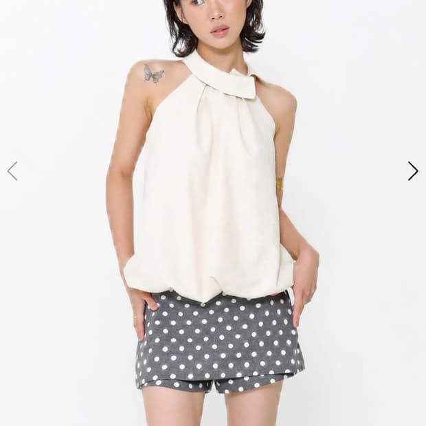 오운서 코코 도트 로우핏 팬츠 스커트 차콜 Dot Low-Fit