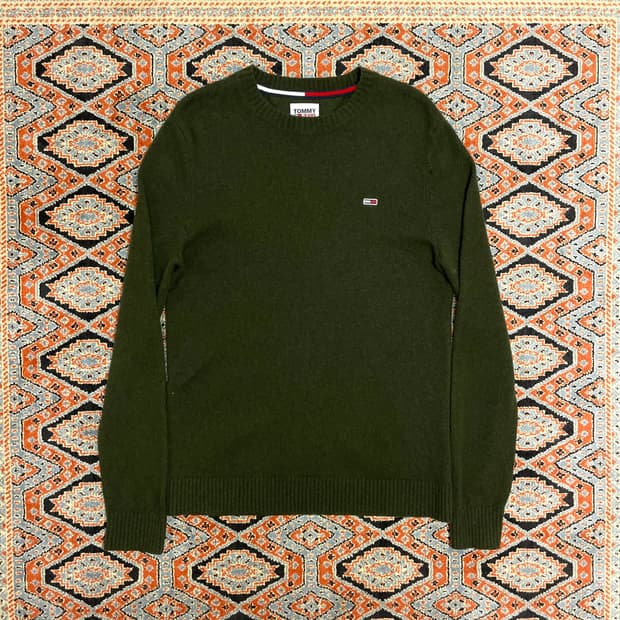 타미진스 카키 울 혼방 니트 남성S