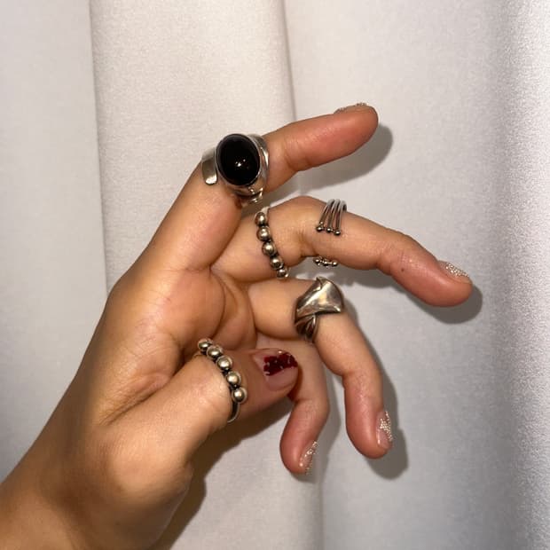 Vintage onyx 925silver ring