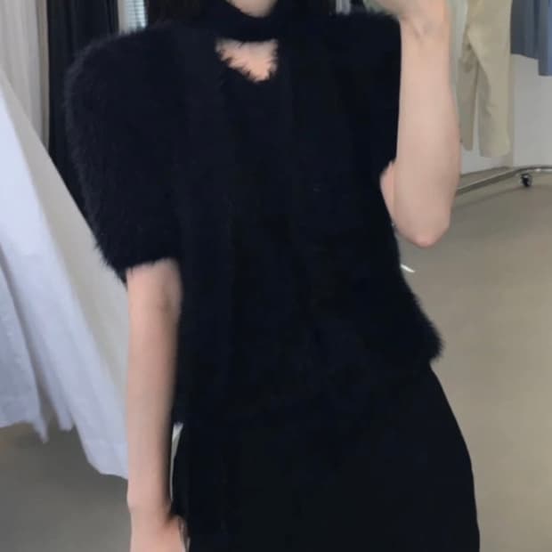 GBH 밍크 털 가디건