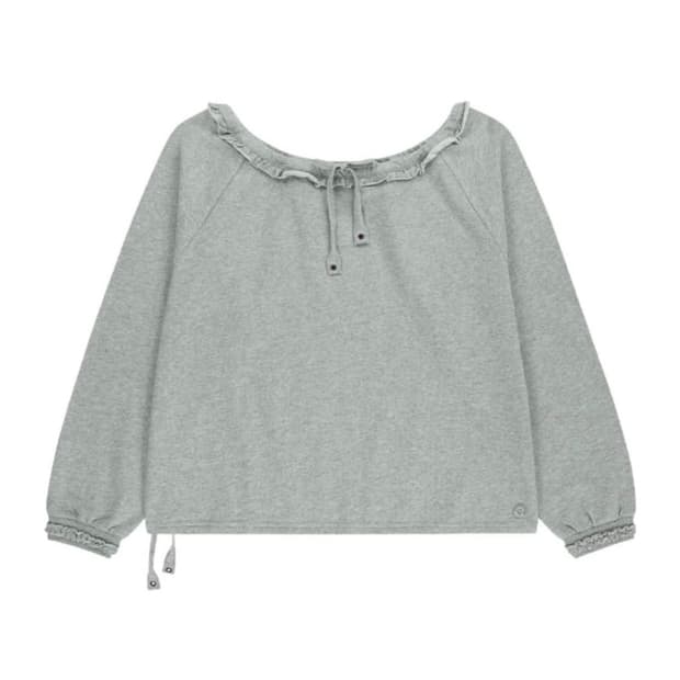 코이세이오 드로우 스트링 롱슬리브 멜란지 그레이