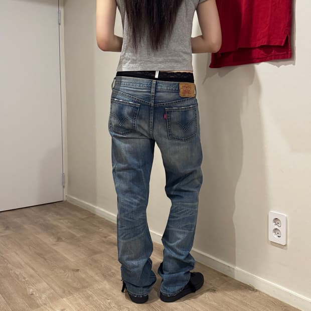 리바이스 501 워싱 데님 30