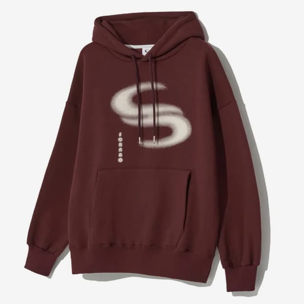 소라노 베이직 로고 후드티[버건디]