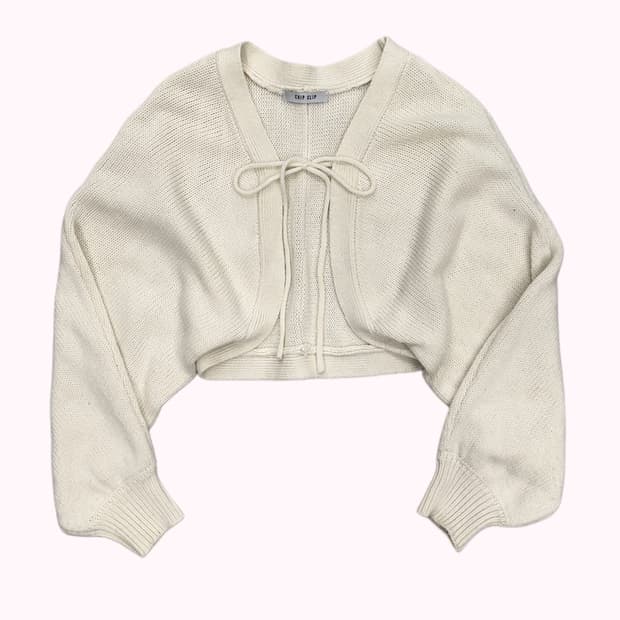 string ribbon crop cardigan