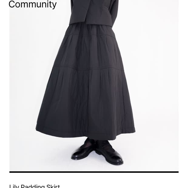 유노이아 릴리 패딩 스커트 블랙m