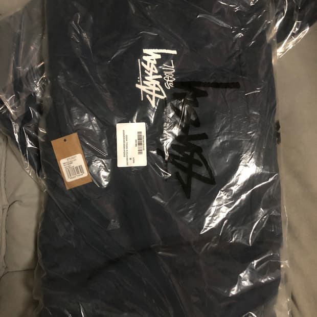 [M]스투시 스탁 서울 후드 네이비