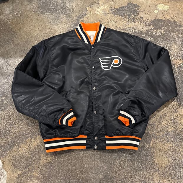 빈티지 90s 스타터 NHL 필라델피아 플라이어스 바시티 자켓